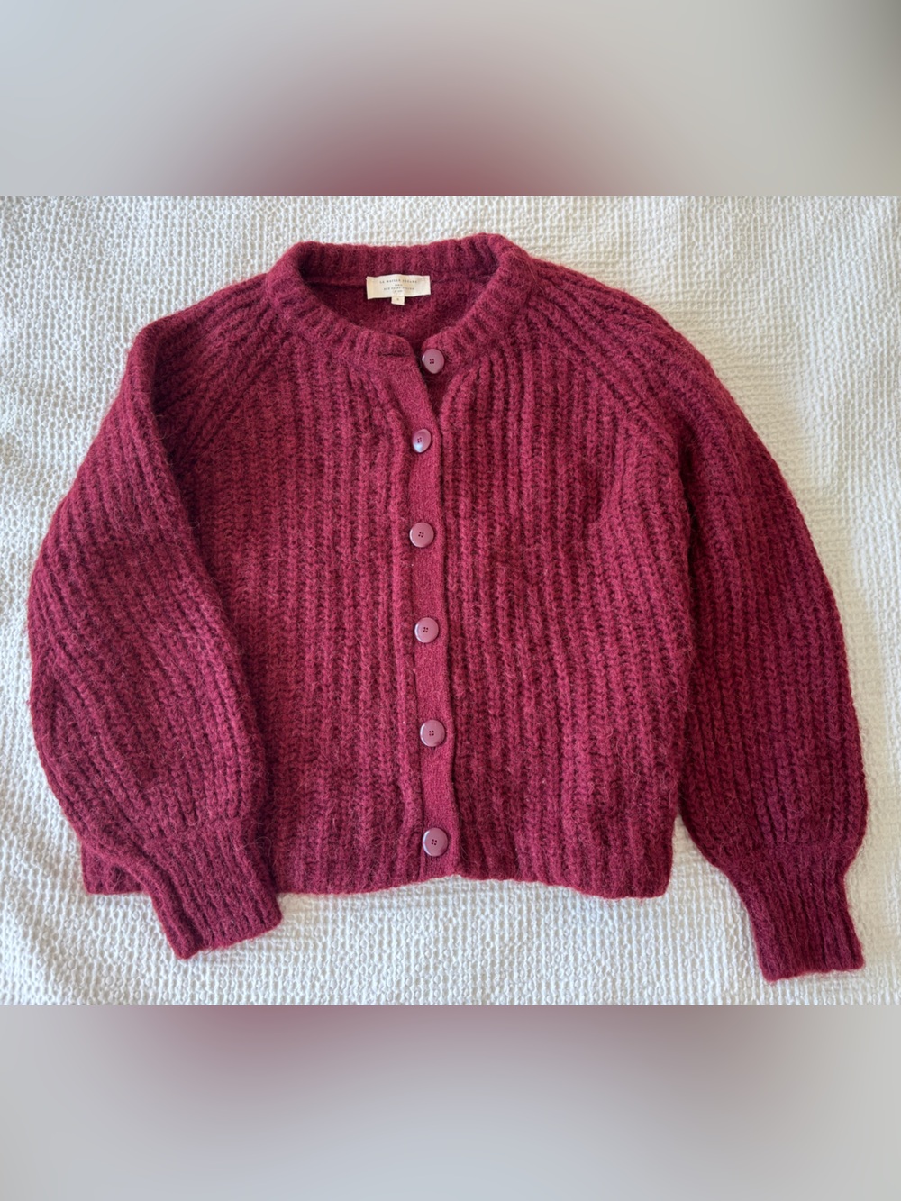 Sezane Emile Cardigan Burgundy Size Small
